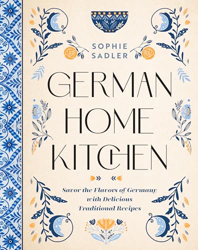 Cookbook cover: “German Home Kitchen” with floral illustrations.