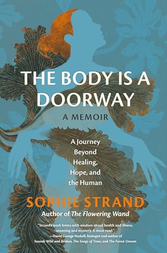 Book cover featuring a blue silhouette of a person intertwined with brown leaf patterns.