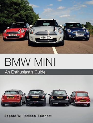 Book cover: "BMW MINI: An Enthusiast's Guide" featuring several classic Minis.