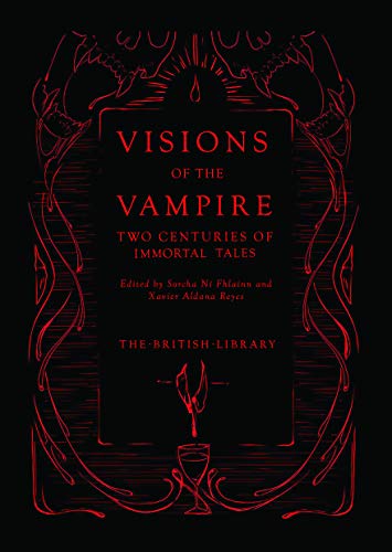 Book cover with red text and vampire-themed line art on a black background.