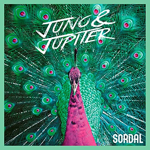 Album cover for Sordal’s “Juno & Jupiter” featuring a peacock’s plumage.