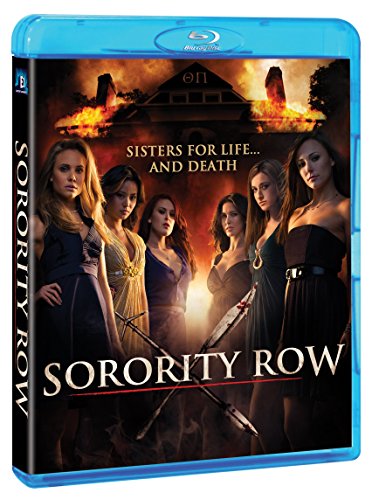 Sorority Row" Blu-ray cover featuring six women and a burning house.