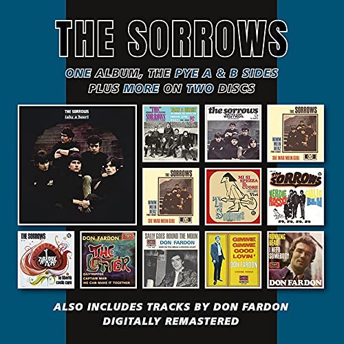 CD cover for The Sorrows compilation album with band photos and single covers.
