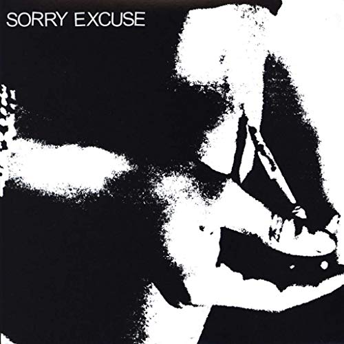 Black and white abstract portrait album cover for "Sorry Excuse.