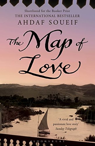 Book cover: "The Map of Love" with a river landscape and sailboat.