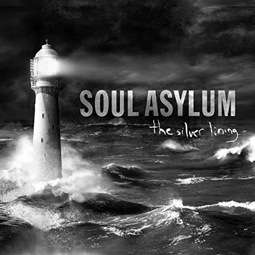 Soul Asylum album cover: lighthouse in stormy seas, black and white.