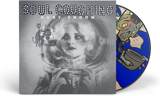 CD cover featuring a woman in a space helmet with a cartoon devil illustration.