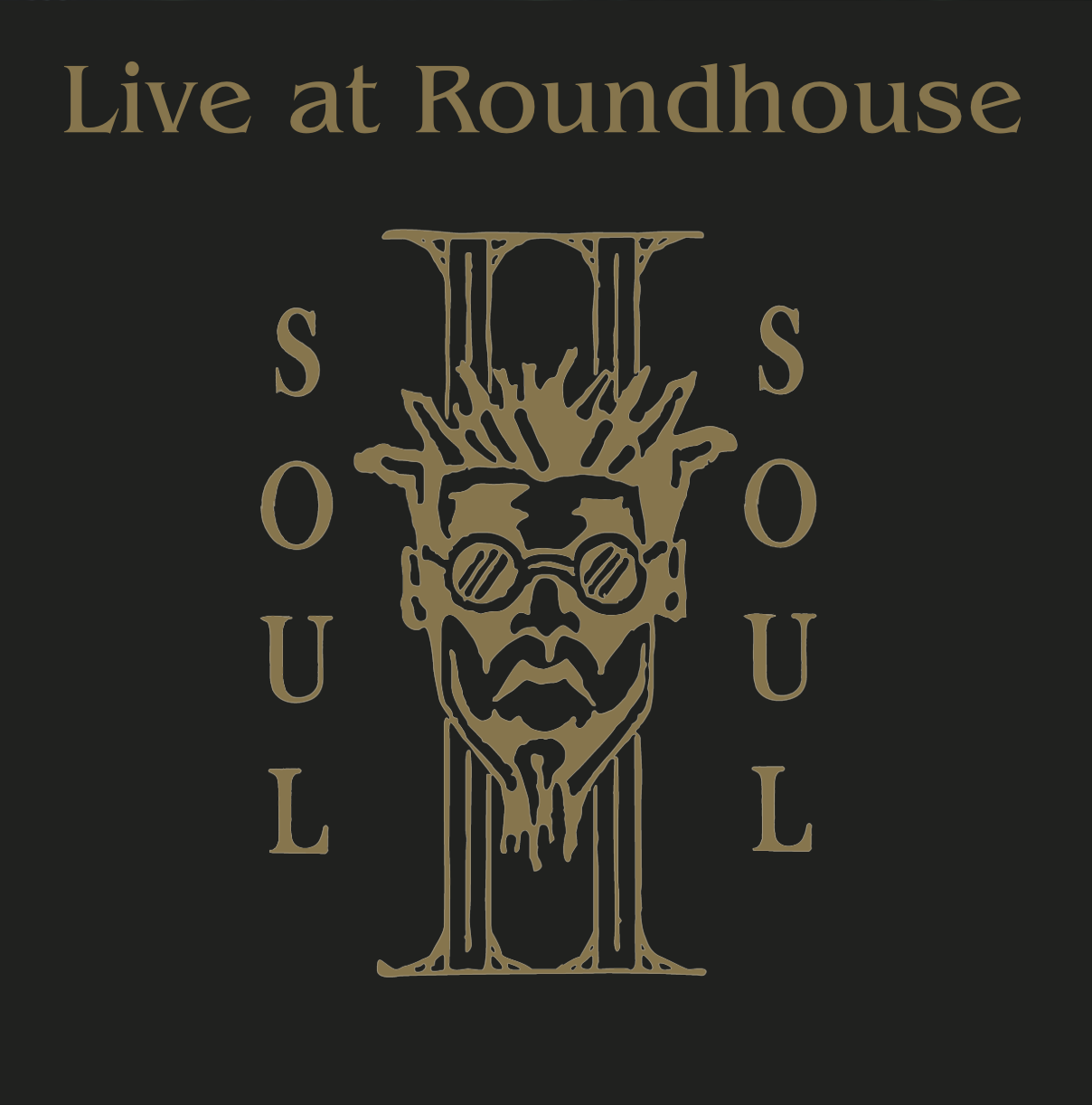 Album cover with gold text and a stylized illustration of a man's face.