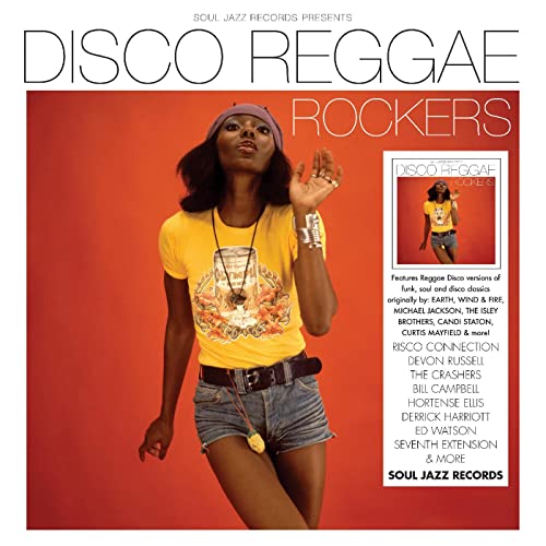 Album cover: woman in yellow shirt against a red background.