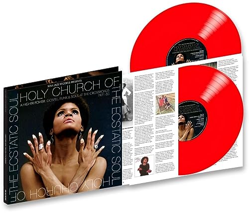 Vinyl record set with gatefold cover featuring a woman and two red discs.