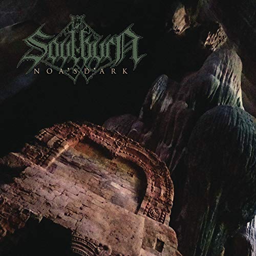 Dark cave with stone structure and stalactites, "Soulburn" and "Noa's Ark" text at top.