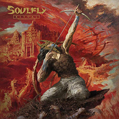 Soulfly “Ritual” album cover: painted figure with bow, temple background.
