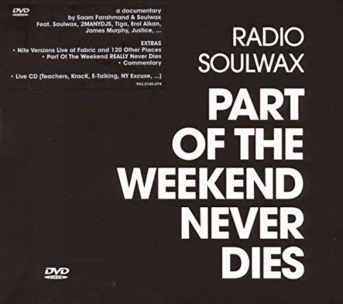 CD cover for Soulwax’s “Part of the Weekend Never Dies” documentary.