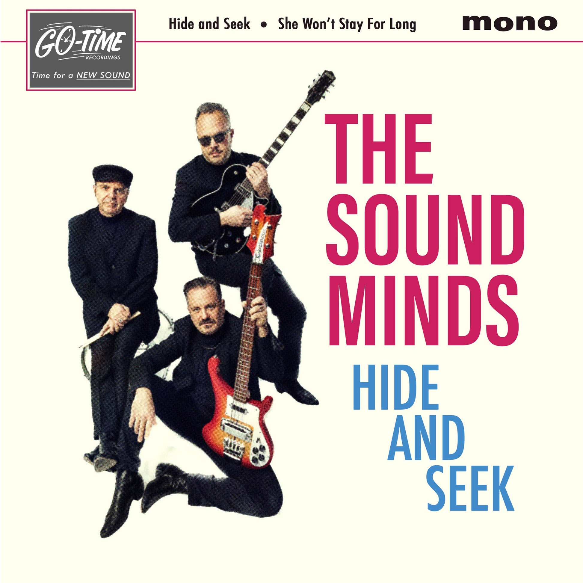 Album cover for The Sound Minds’ “Hide And Seek” featuring band members.