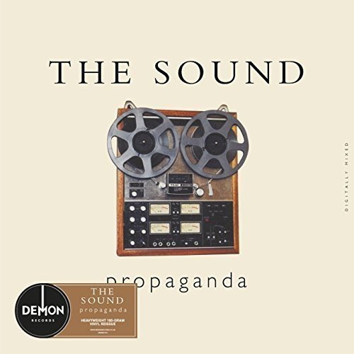 Vinyl record cover for “The Sound - Propaganda” featuring reel-to-reel tape machine.
