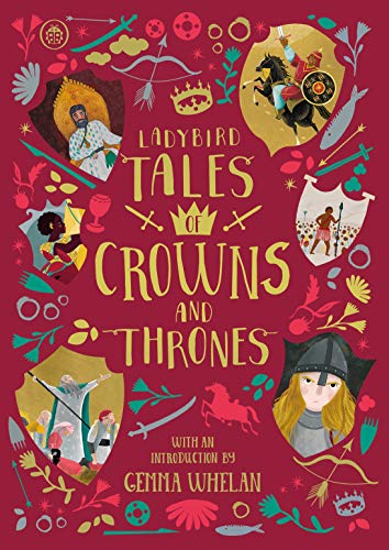 Ladybird book cover with illustrated royal figures and medieval weaponry.