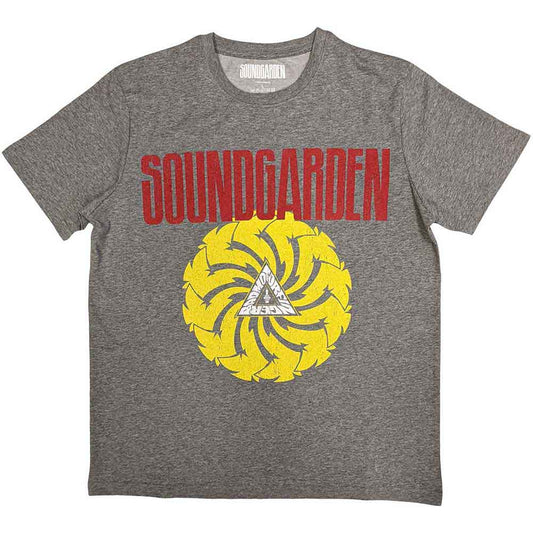 Gray Soundgarden t-shirt with the "Badmotorfinger" album art design.