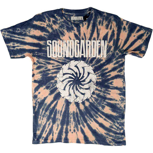Black unisex t-shirt featuring a white Soundgarden logo with a distressed swirl design.