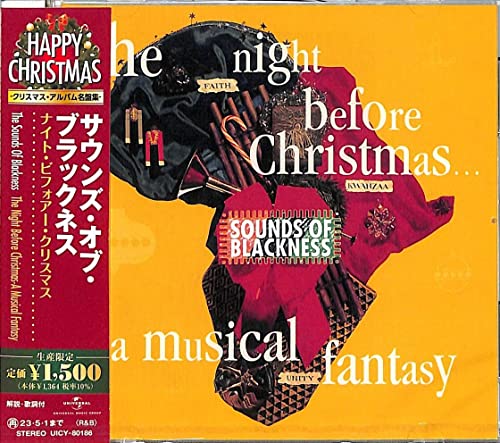 CD cover for "Sounds Of Blackness - Night Before Christmas" with festive imagery.