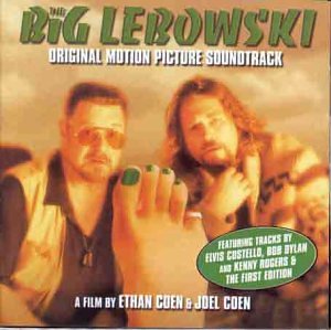 The Big Lebowski soundtrack CD cover featuring two men and a foot in foreground.