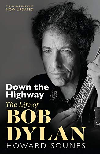 Book cover featuring a black and white portrait of Bob Dylan with a guitar.