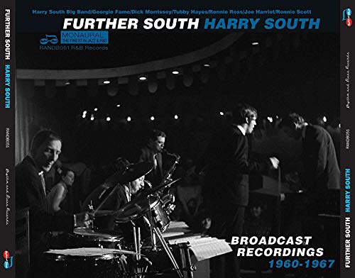 CD cover for “Further South” by Harry South Big Band, black and white photo.