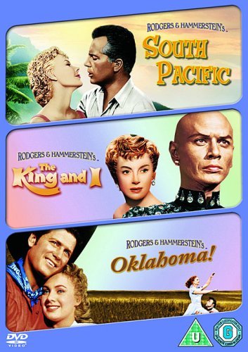 DVD cover featuring posters for the films South Pacific, The King and I, Oklahoma.