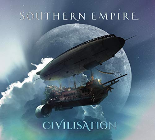 CD cover: airship and sailing ship silhouetted against a full moon.