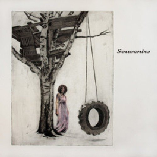 Sketch of a person under a tree with a tire swing.