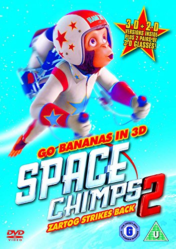 DVD cover for "Space Chimps 2" featuring a chimpanaut in a spacesuit.