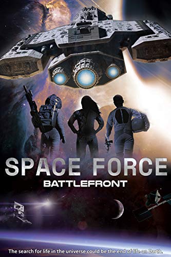 DVD cover for "Space Force: Battlefront" featuring spaceships and soldiers.