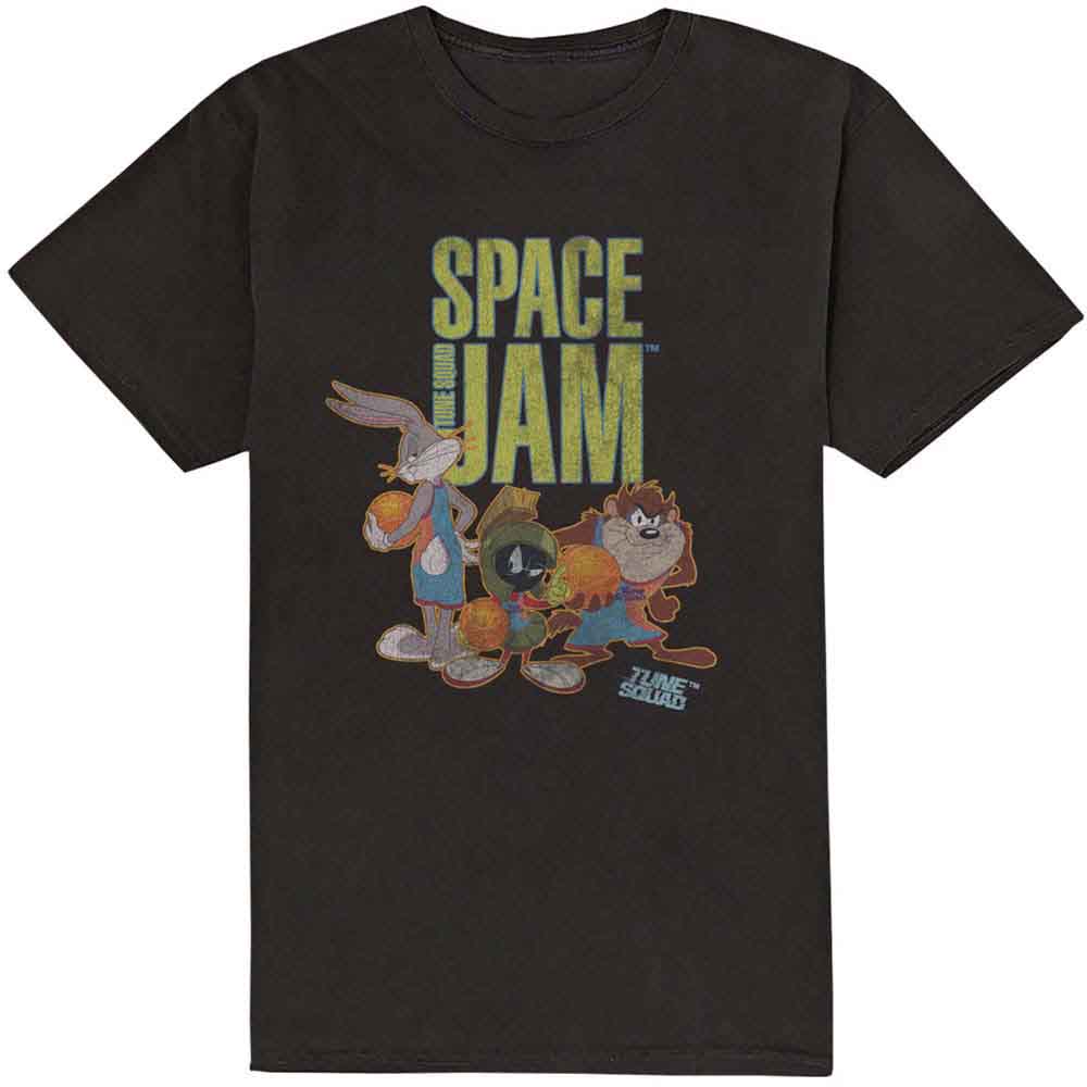 Black Space Jam t-shirt featuring Bugs Bunny and Looney Tunes characters.