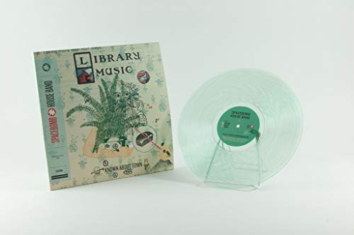 Vinyl record and album cover with illustrated owl and plant design.