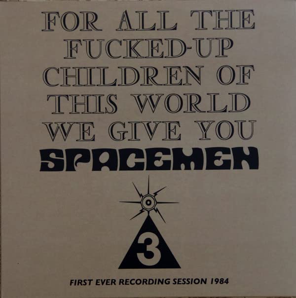 Spacemen 3 vinyl record cover with bold text and a triangle symbol.