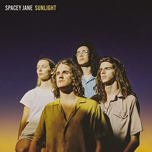 Four band members stand against a dusk sky on the Spacey Jane Sunlight album cover.
