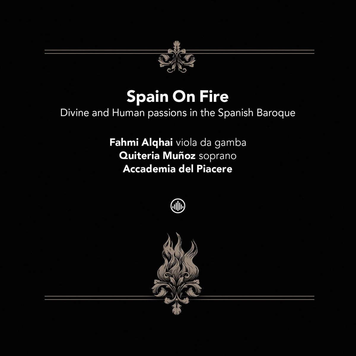 CD cover for "Spain On Fire" featuring ornate floral design and text.