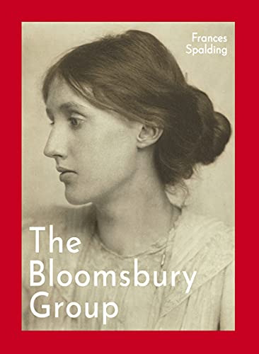 Book cover featuring a profile portrait of Virginia Woolf against a red background.
