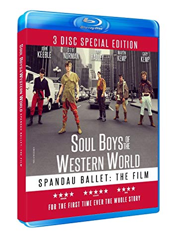 Spandau Ballet film boxset cover with band members in 1980s fashion.