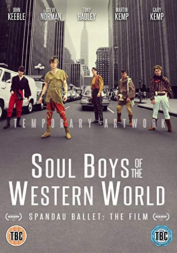 Spandau Ballet film cover featuring five band members in 1980s New York.