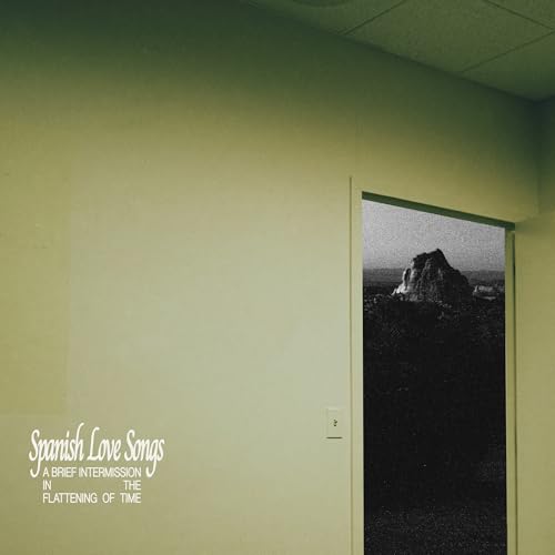 Album cover: a doorway framing a rocky landscape, green wall.