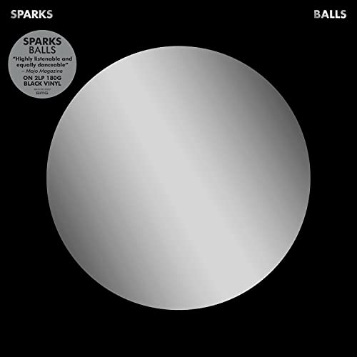 Vinyl cover featuring a large silver sphere on a black background with text.