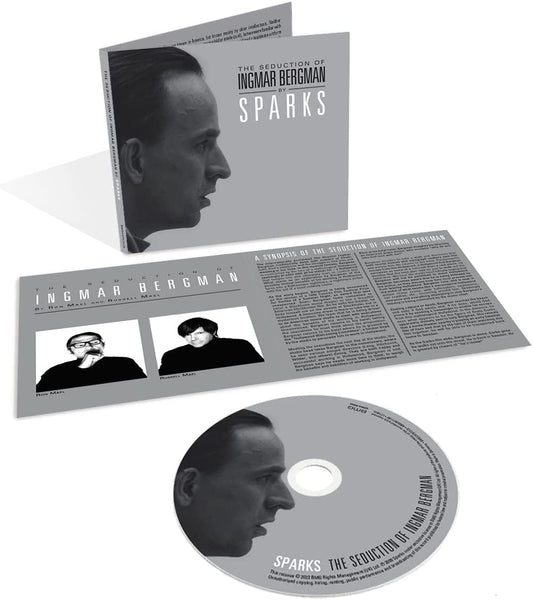 Album cover featuring a profile portrait of Ingmar Bergman with text and review quotes.