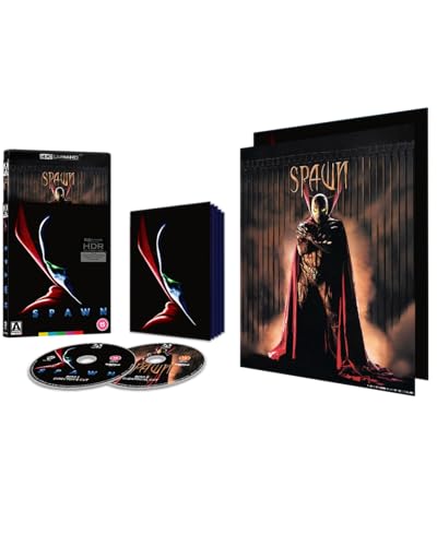 Spawn" Blu-ray packaging with discs, featuring a masked figure in a cape.