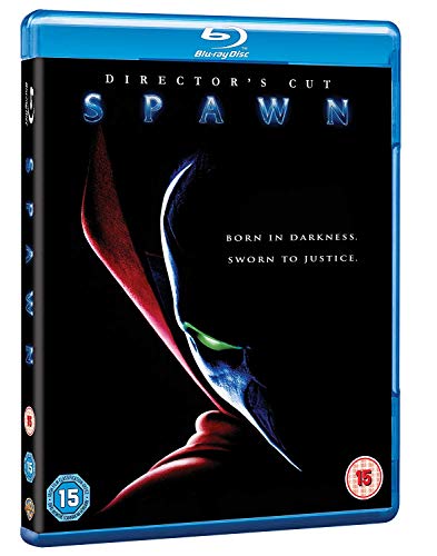 Blu-ray cover for “Spawn” featuring the character in dark tones.