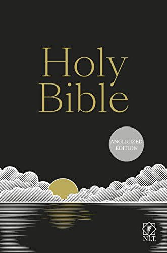 Black Bible cover with gold text and a stylized sun over white clouds.