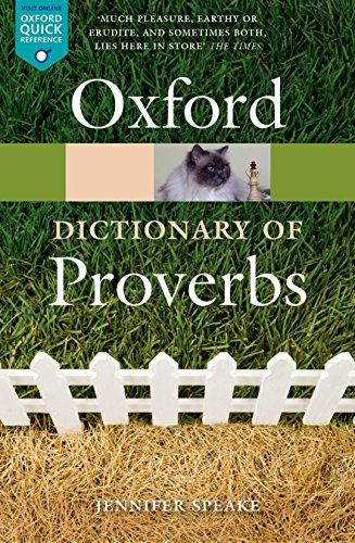 Oxford Dictionary of Proverbs book cover with a cat and chess pieces.