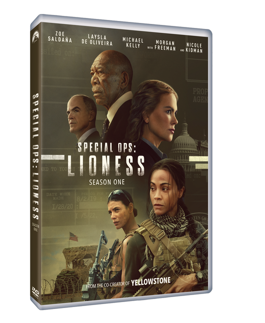 “Special Ops: Lioness” Season 1 DVD cover with cast and dramatic imagery.
