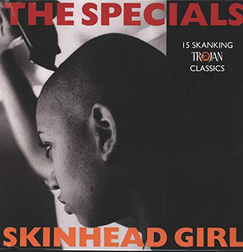 Album cover: profile of a shaved-head person, red and black text.