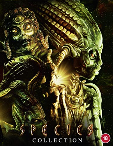 Species" film collection Blu-ray cover featuring alien creatures and glowing light.