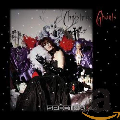 CD cover: woman in black with doll, snowy, gothic Christmas scene.